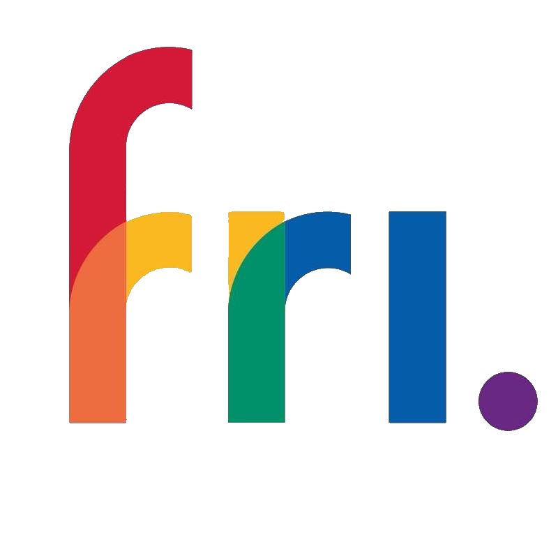 Dette er logoen til Foreningen Fri, med teksten «fri.» i flere farger. Fargene er en del av organisasjonens visuelle identitet.